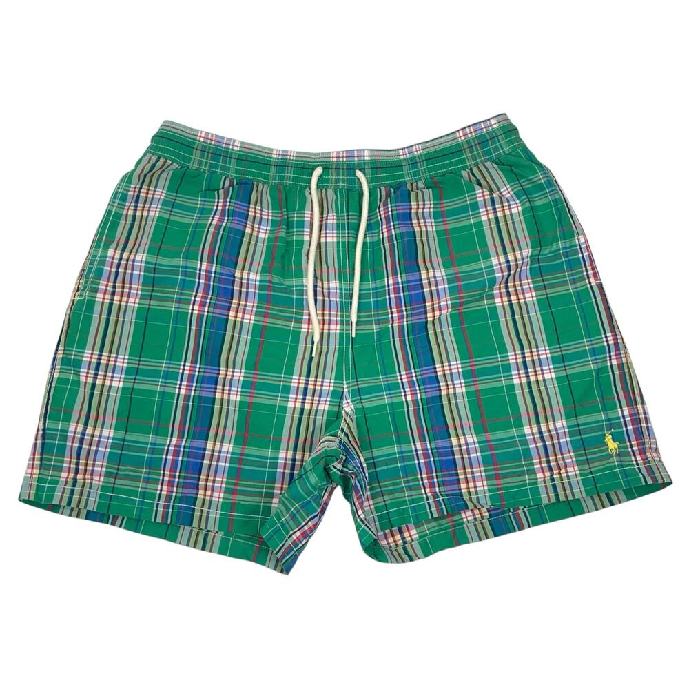 Polo Ralph Lauren Vintage Mens XL Plaid Swim Trunk Shorts